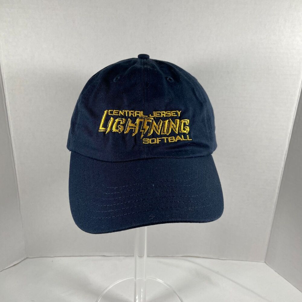 Central Jersey Lightning Softball Hat Adult Adjustable Navy Baseball Cap